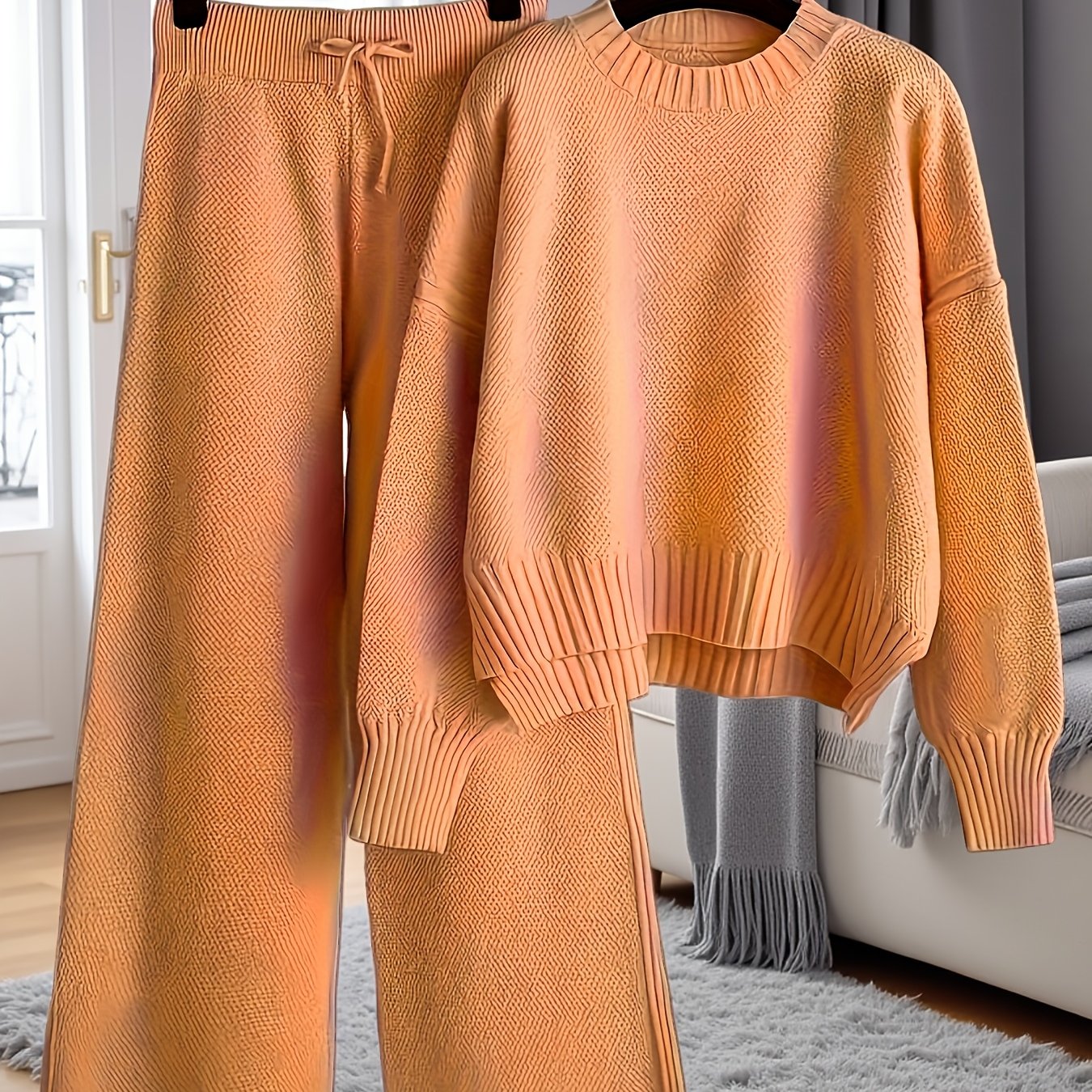 Knit Sweater & Wide-Leg Pants Set