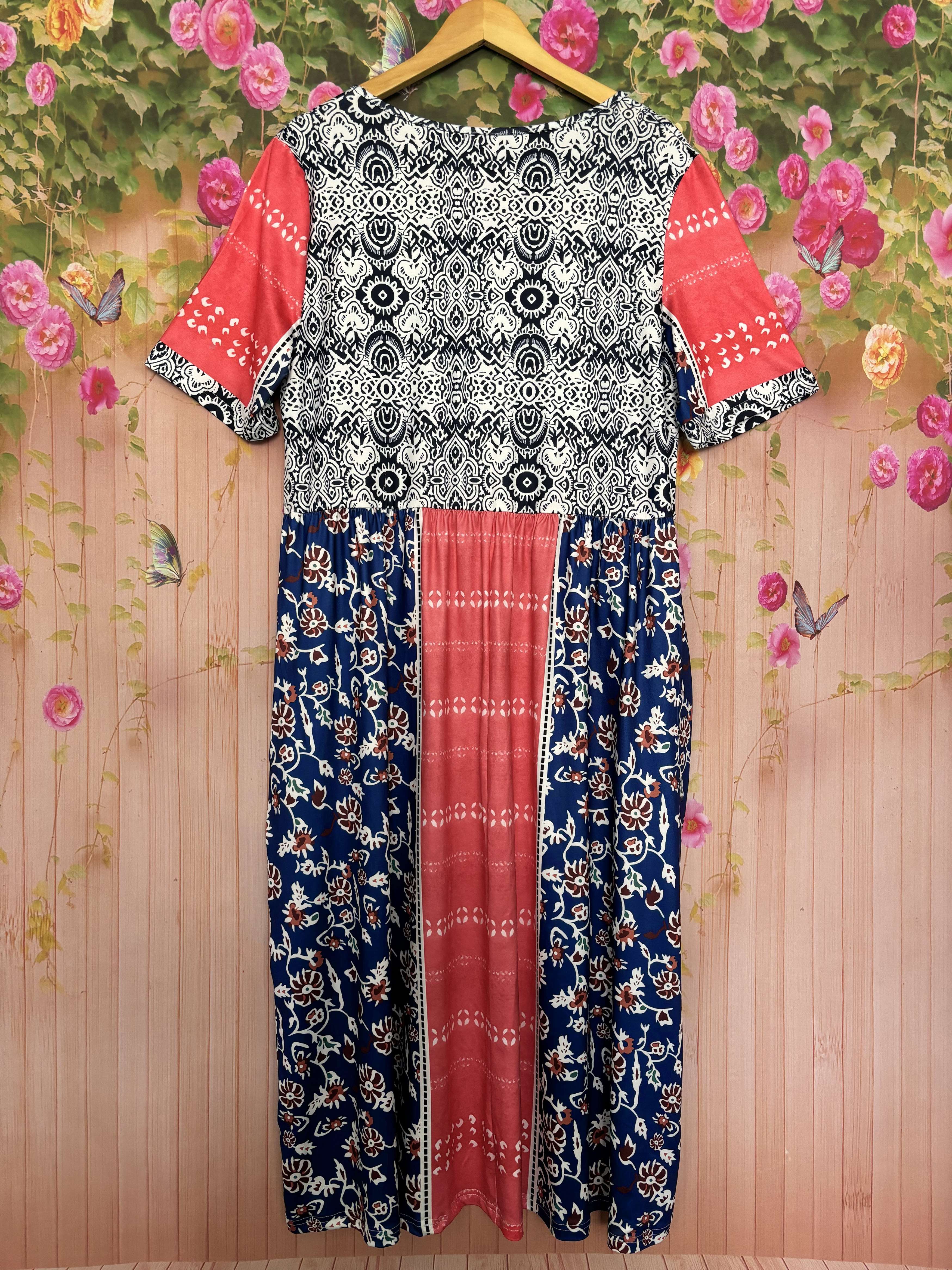 Aria Bohemian Patchwork Maxi Dress