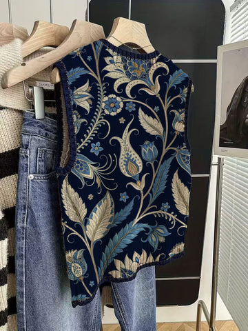 Paisley Pattern Crew Vest