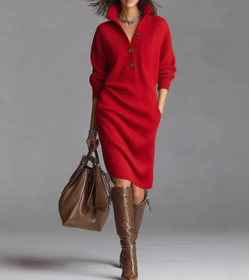 Pansy | Knitted Midi Sweater Dress