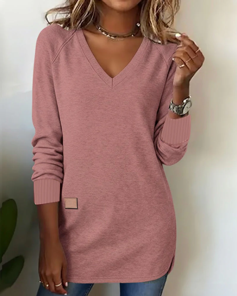 Wilhelmine | Trendy V-neck Sweatshirt