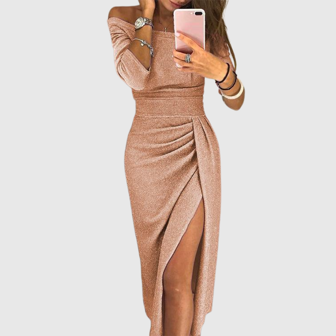 Isabeau | Chic halter maxi dress with a graceful, flowing fit