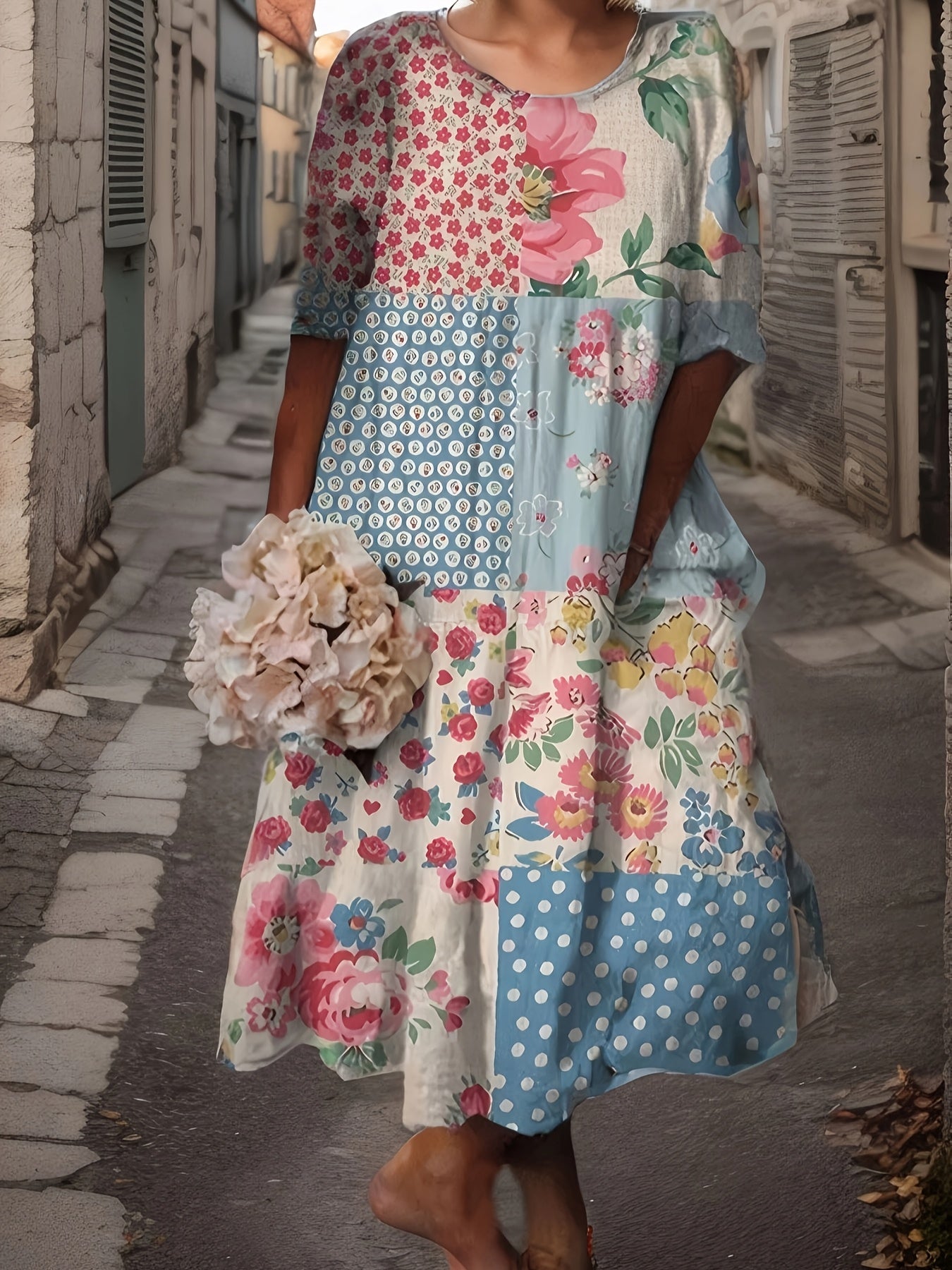 Floral Peplum Summer Dress