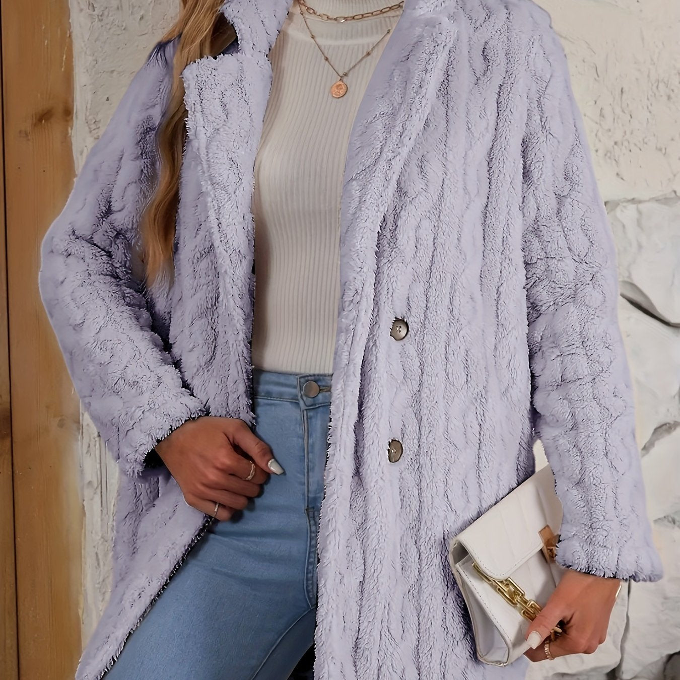 Fluffy Trend Wool-Style Coat