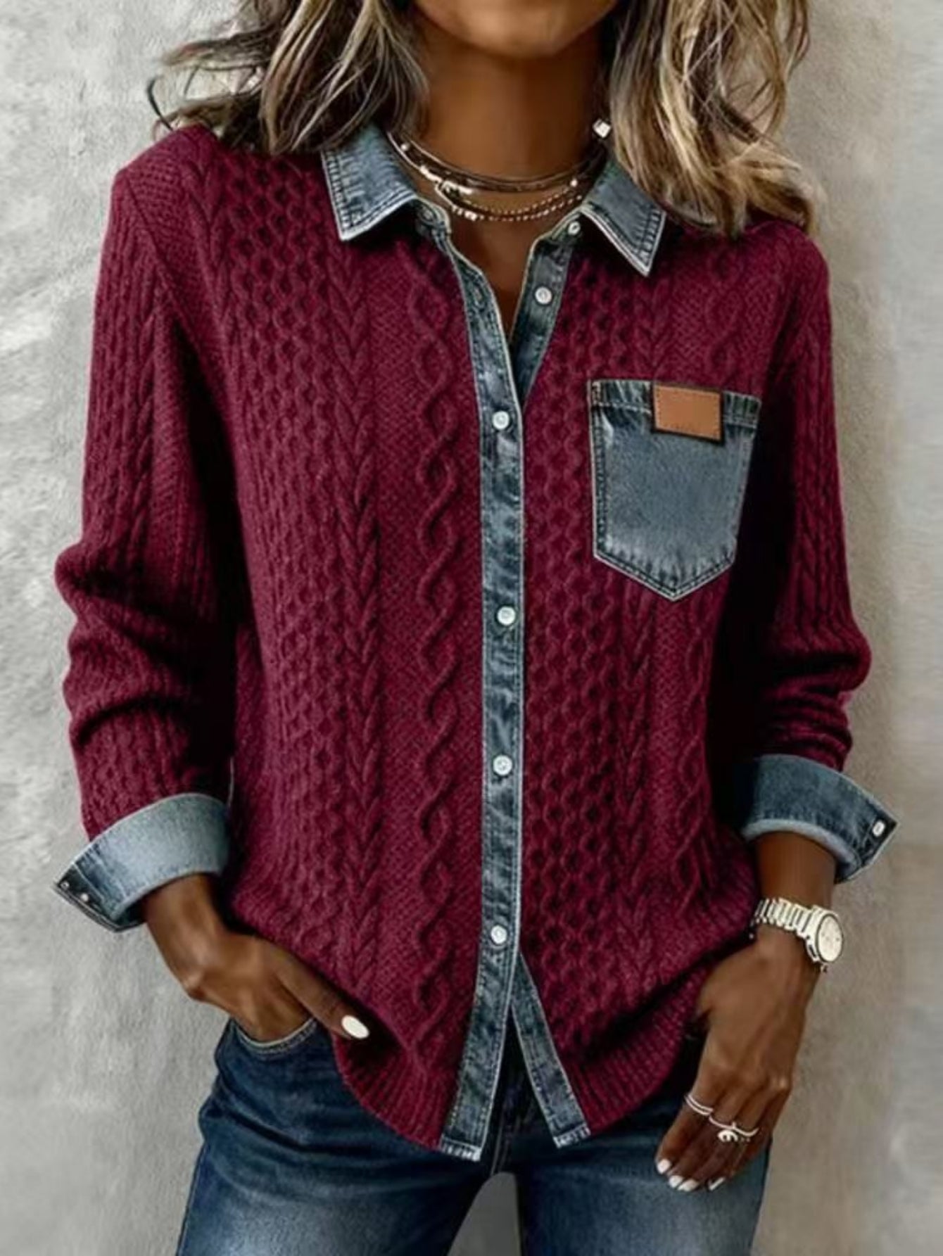 Denim & Knit Fusion Jacket