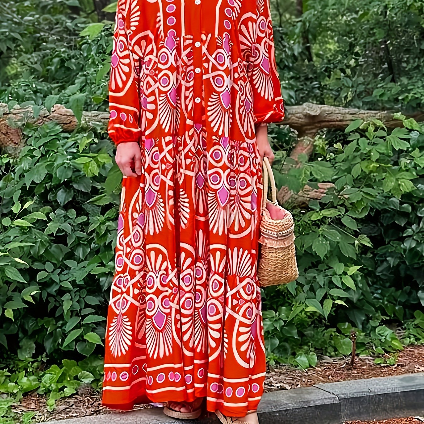 Zahara Bohemian V-Neck Maxi Dress