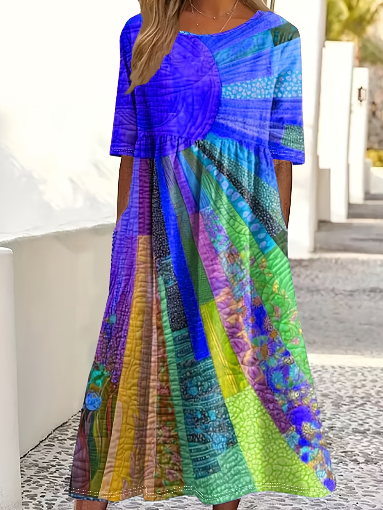 Summer Striped Printed Dress