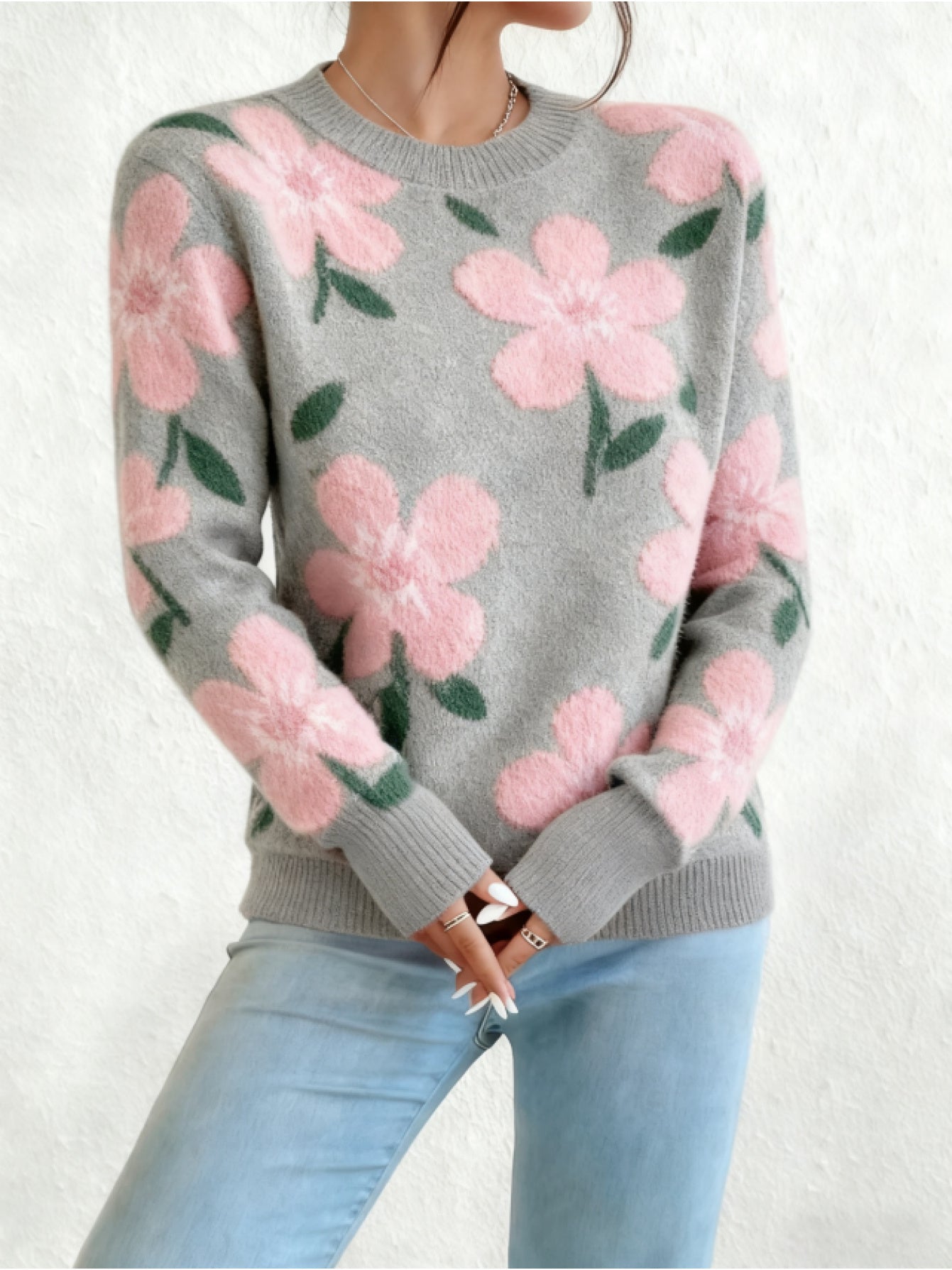 Modern Contrast Color Knit Sweater