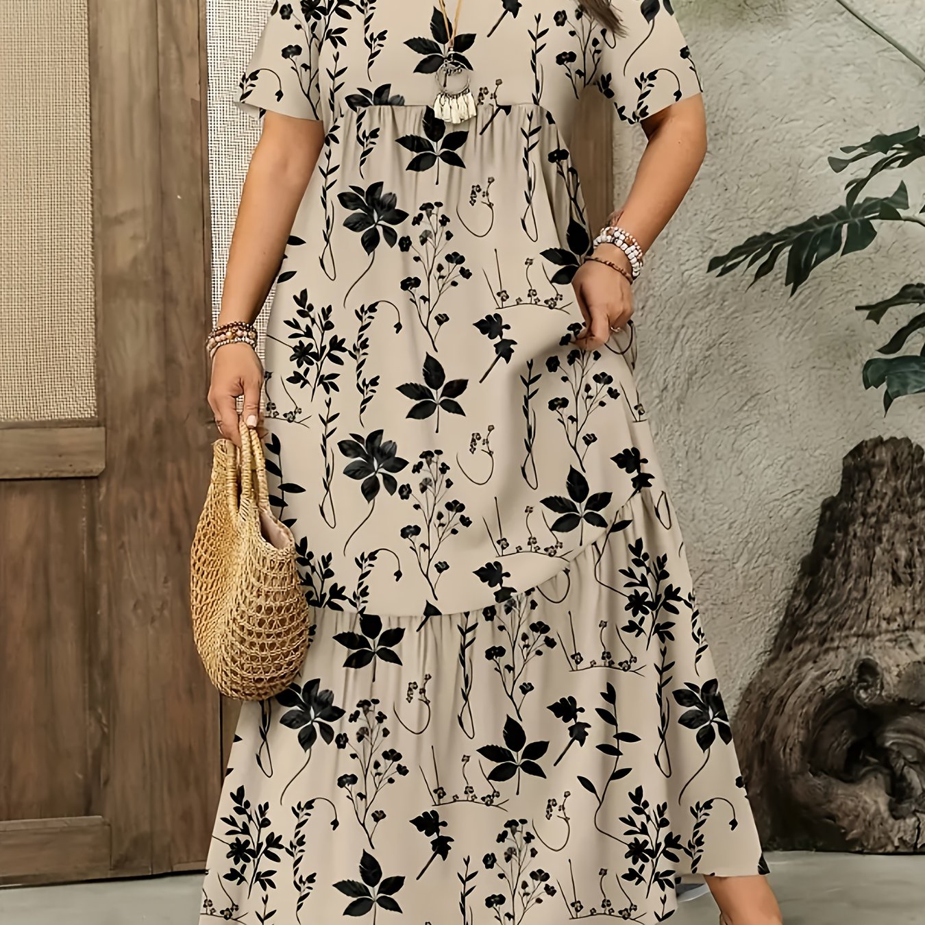 Floral V-Neck Maxi Dress