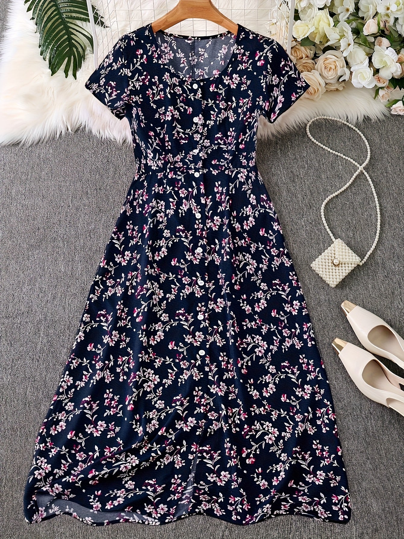 Floral Print Office Dress