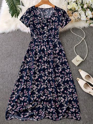 Floral Print Office Dress