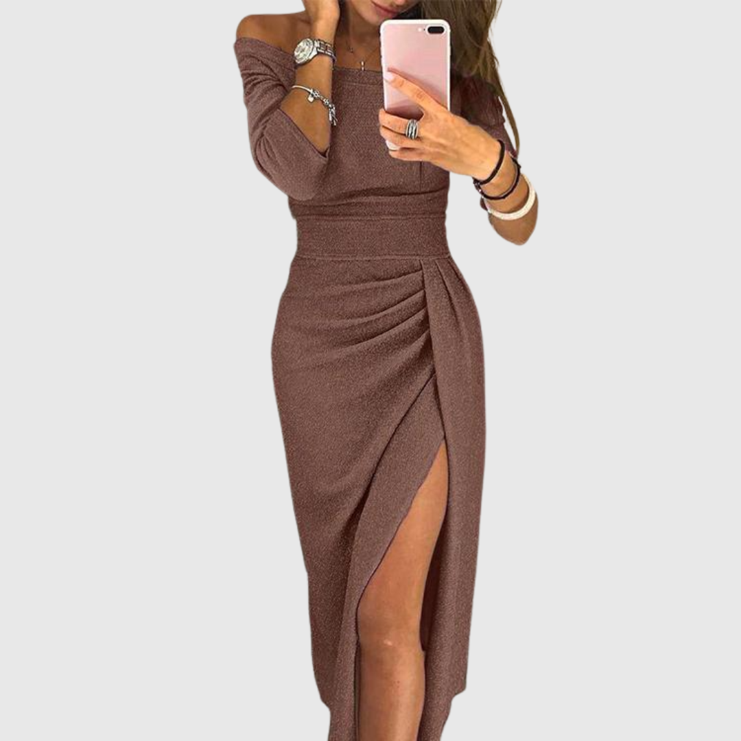 Isabeau | Chic halter maxi dress with a graceful, flowing fit