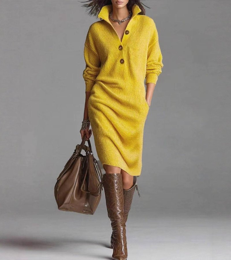 Pansy | Knitted Midi Sweater Dress