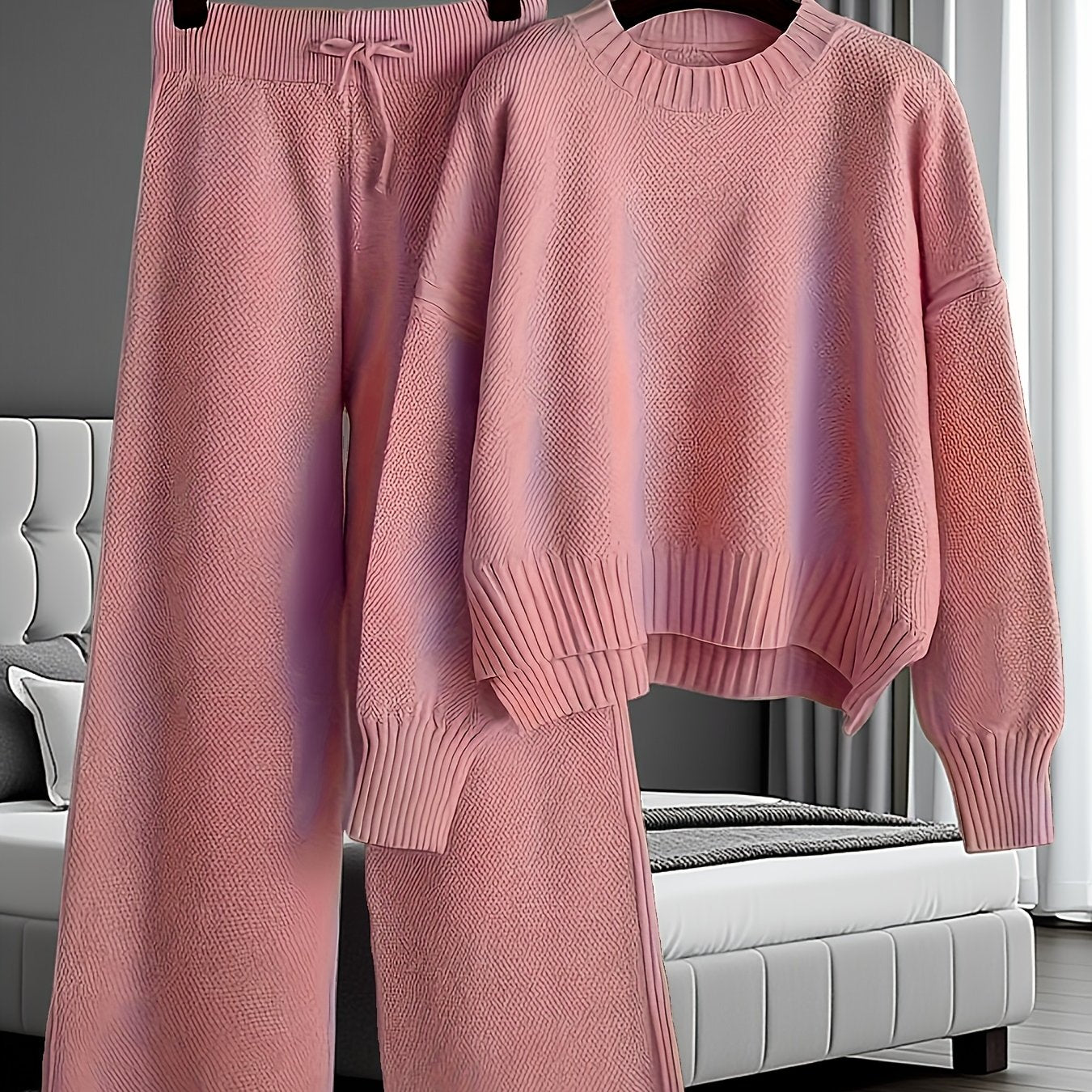 Knit Sweater & Wide-Leg Pants Set