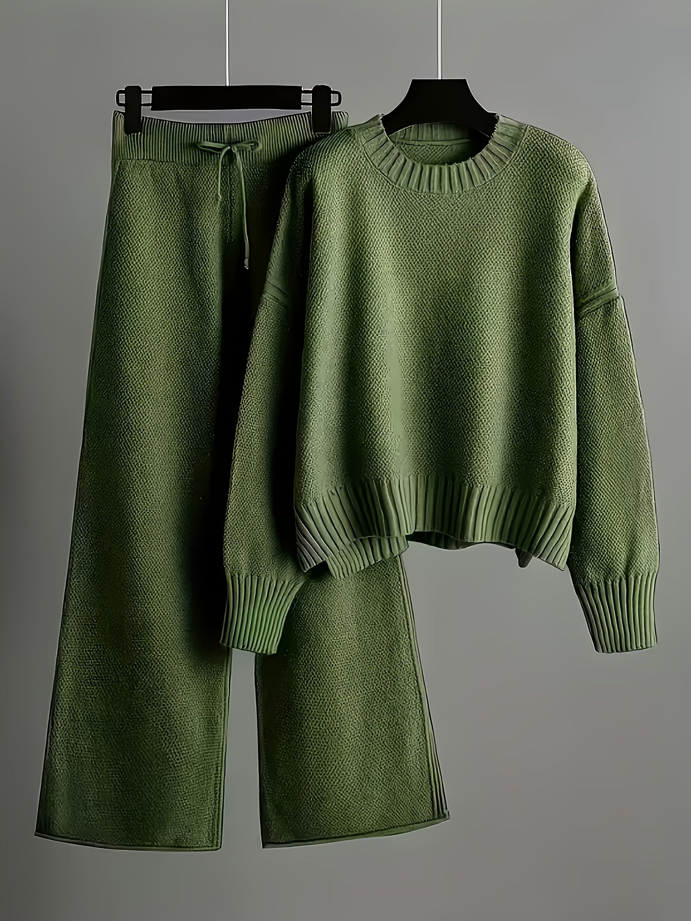 Knit Sweater & Wide-Leg Pants Set
