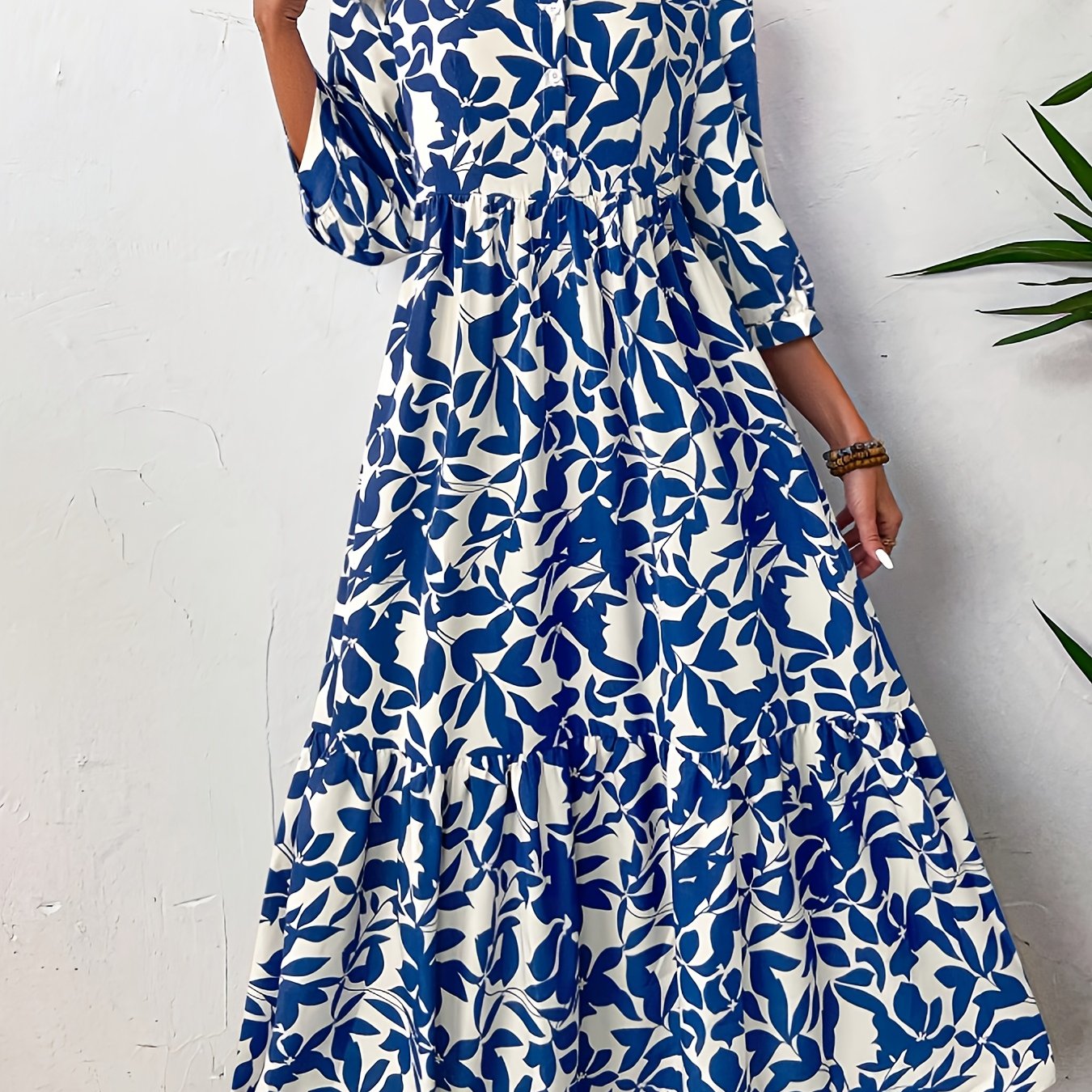 Color Block A-Line Maxi Dress