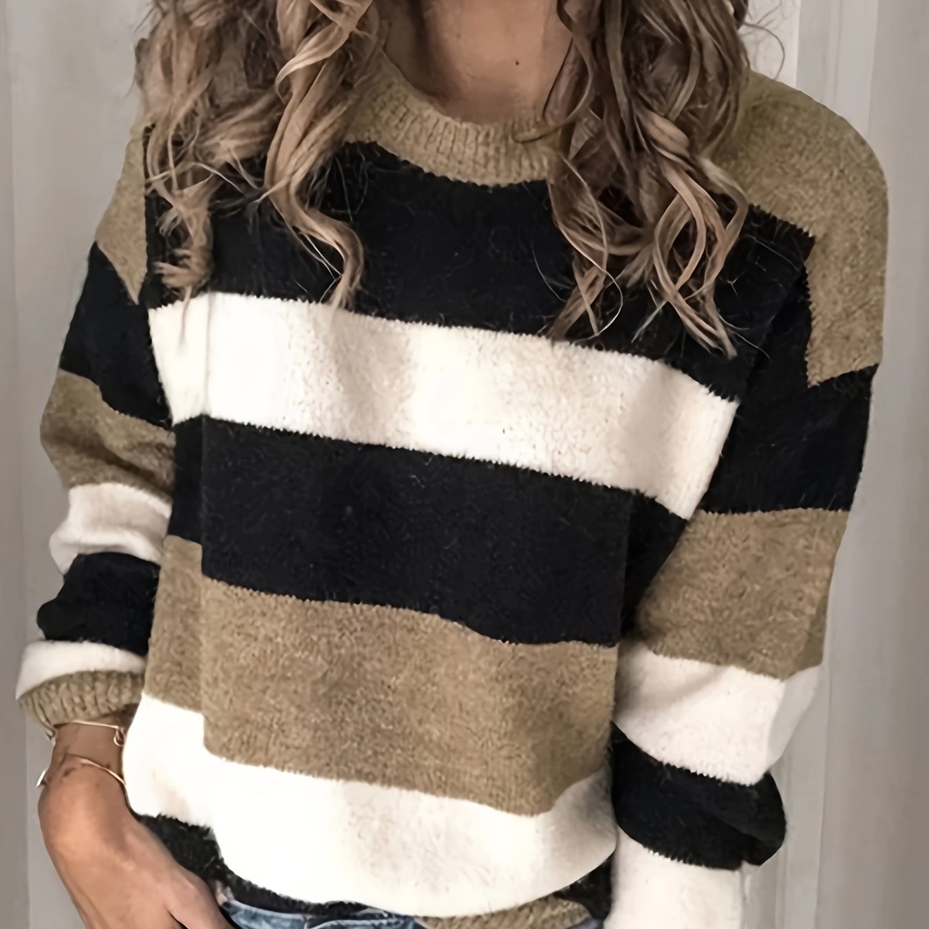 Classic Striped Elegant Knit Sweater