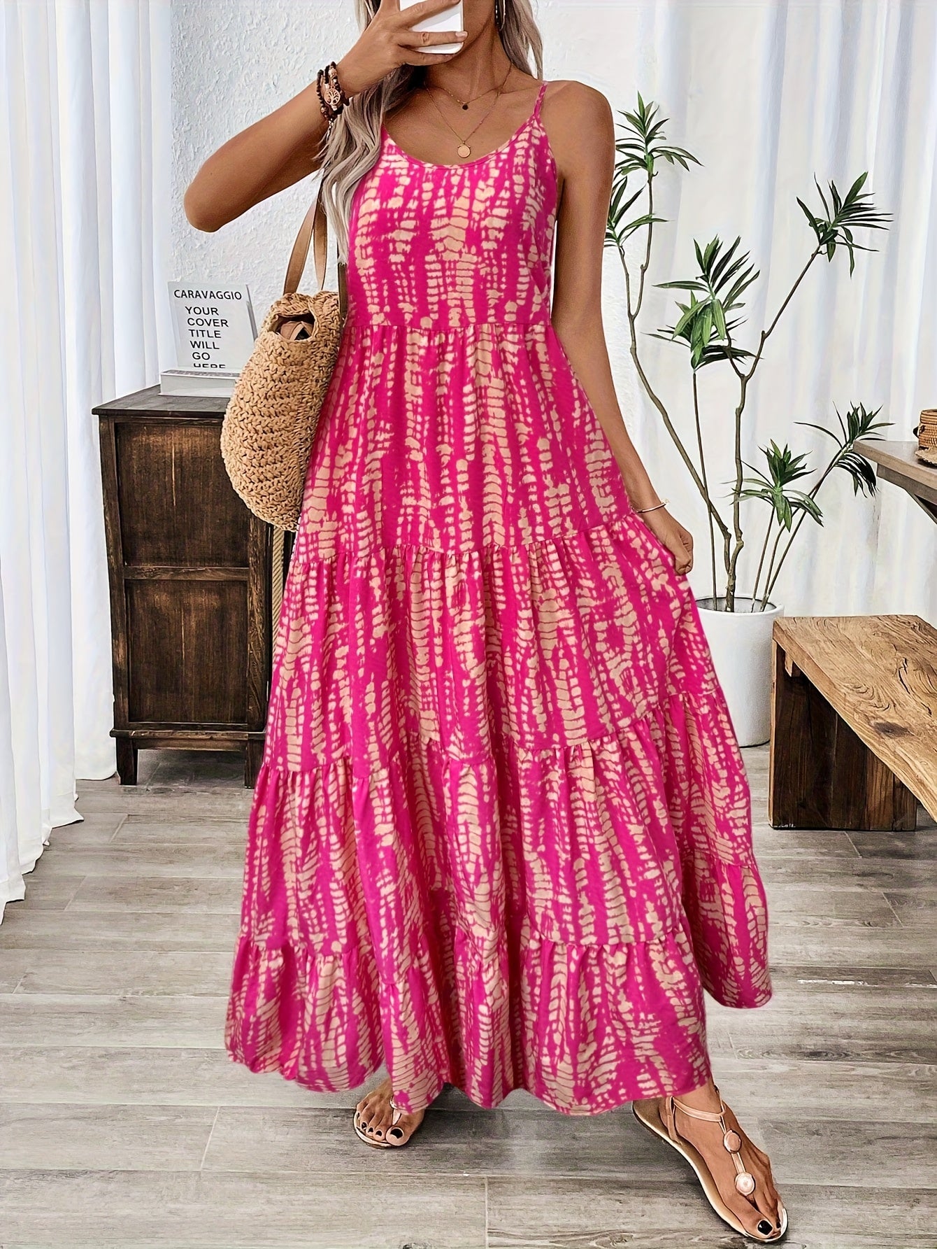 Casual Slim V-Neck Strap Dress