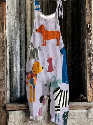 Abstract Dog Bohemian Jumpsuit
