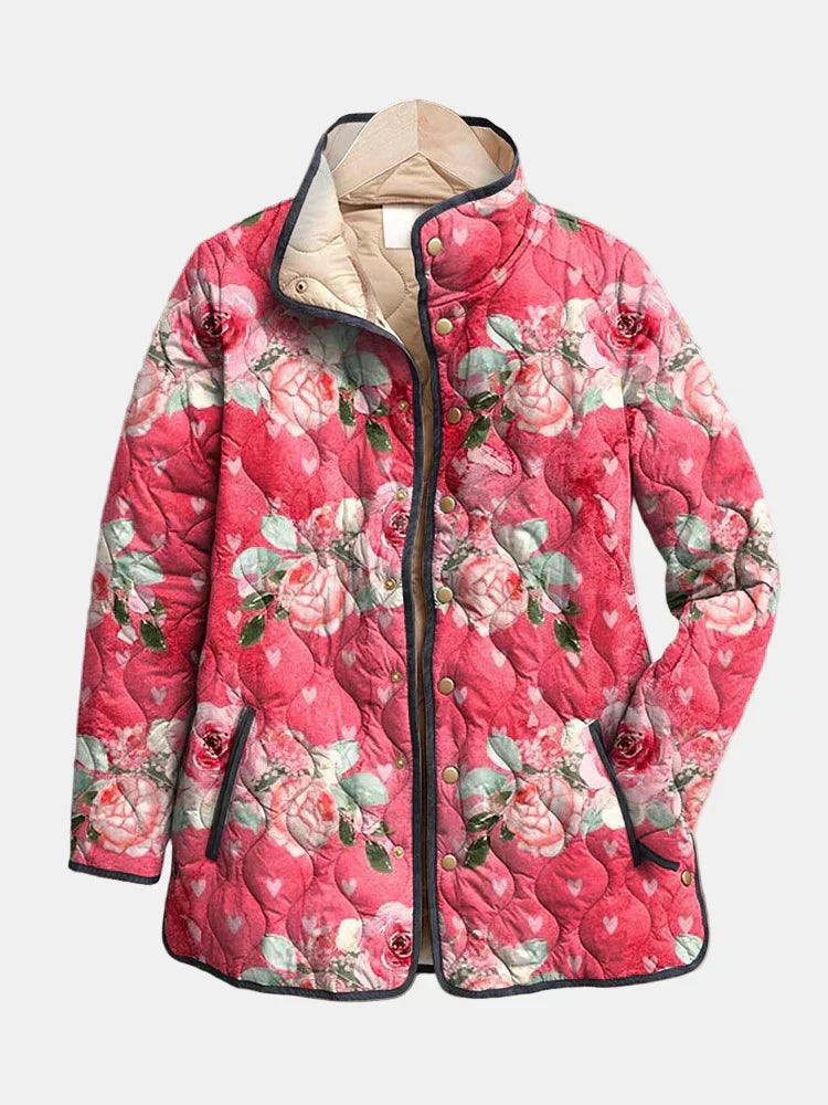Pink Floral Quilted Jacket