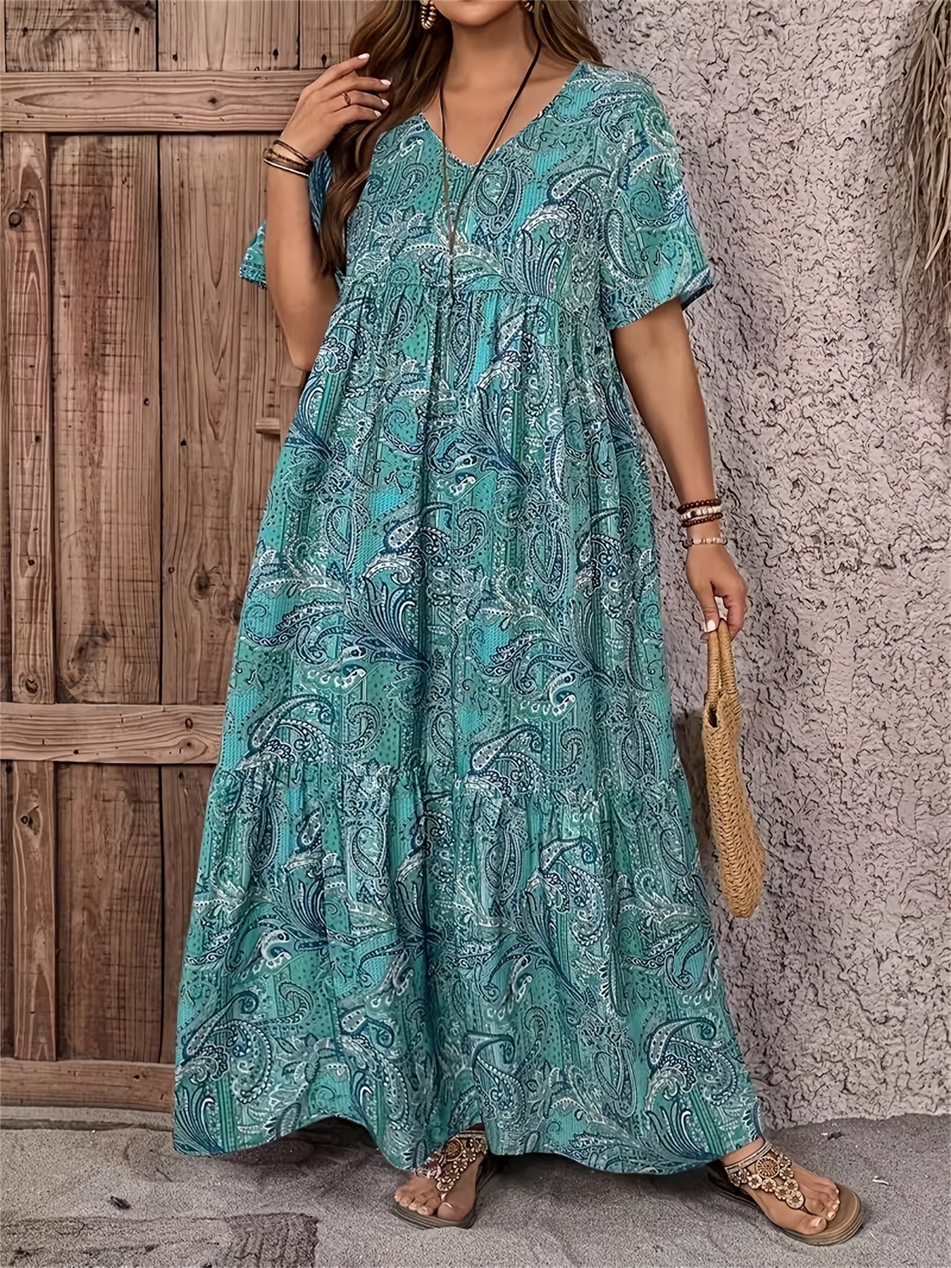 Casual Bohemian Printed Maxi Dress