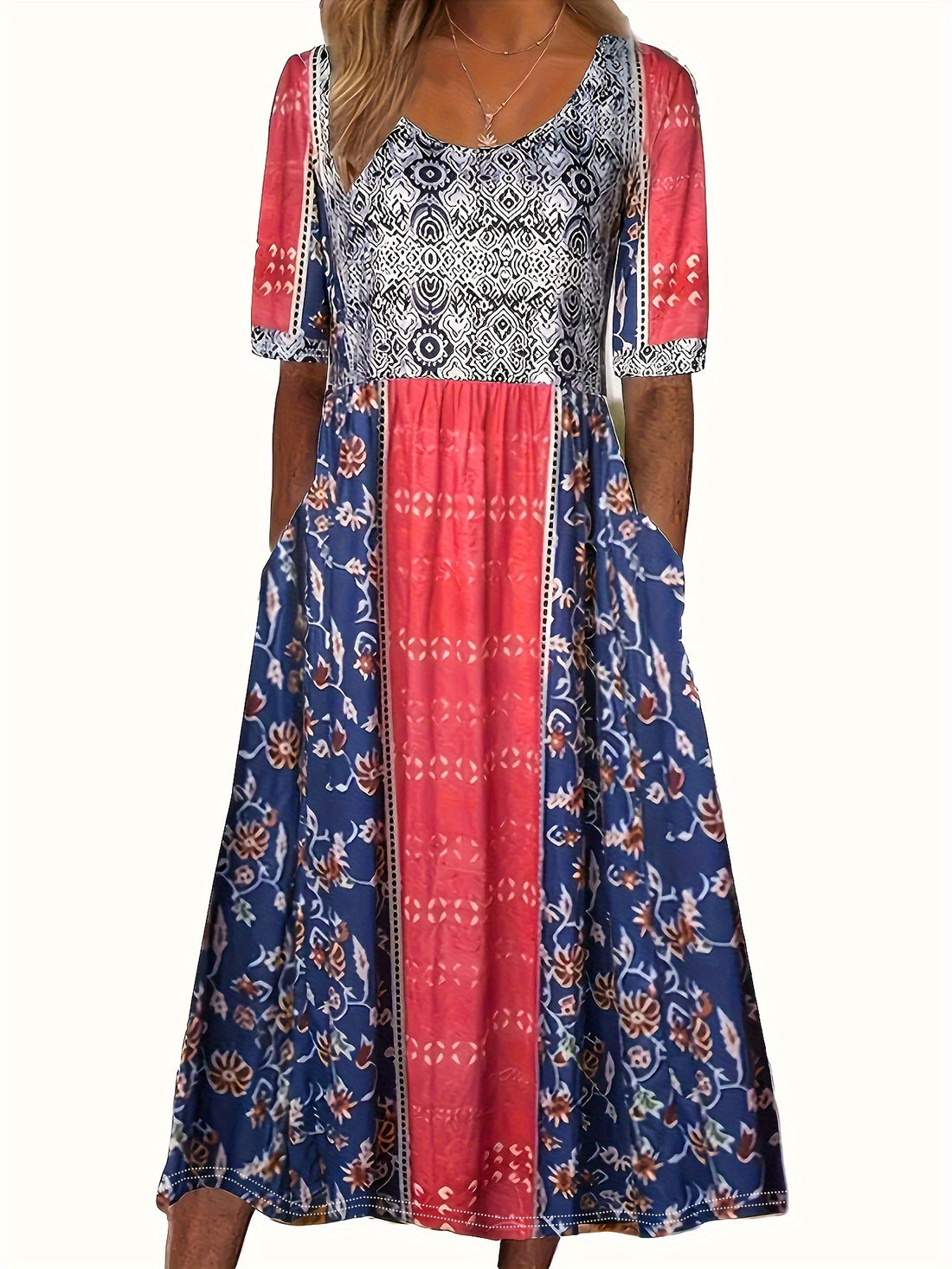 Aria Bohemian Patchwork Maxi Dress