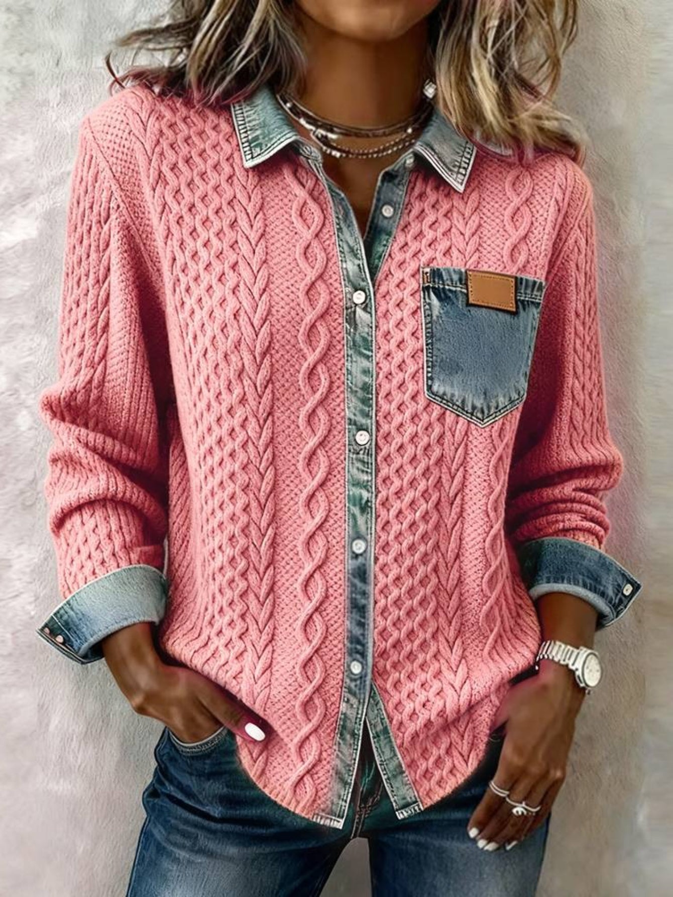 Denim & Knit Fusion Jacket