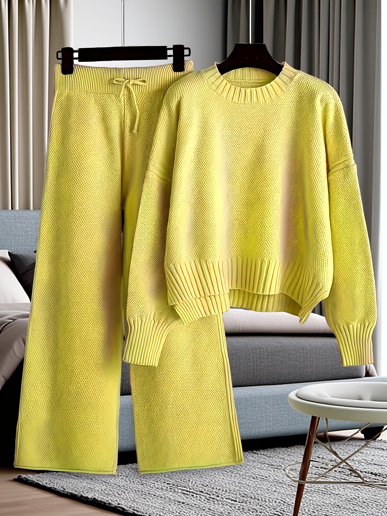 Knit Sweater & Wide-Leg Pants Set