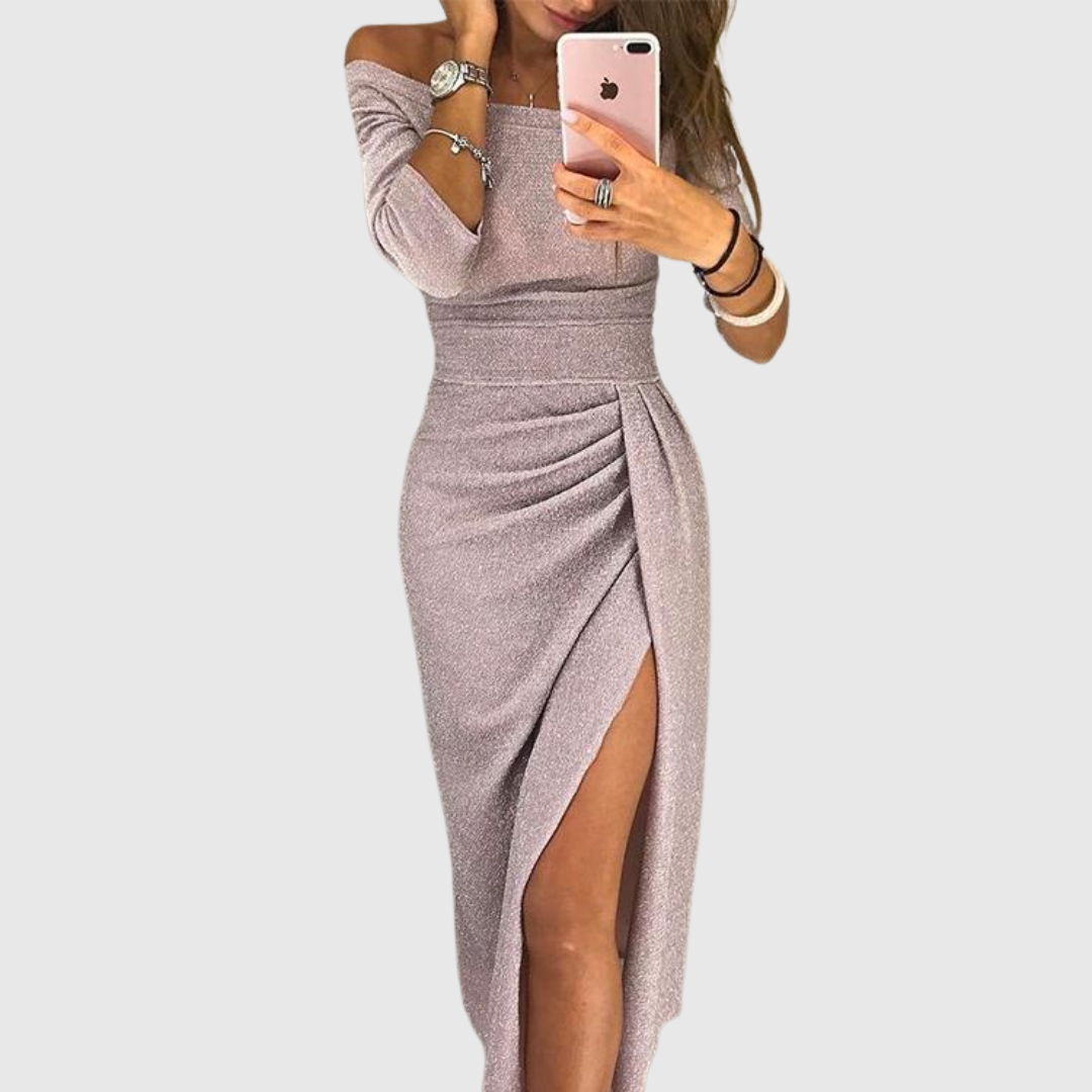 Isabeau | Chic halter maxi dress with a graceful, flowing fit