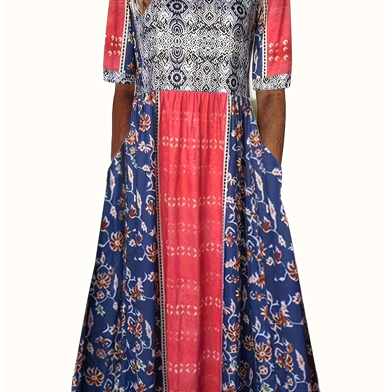 Aria Bohemian Patchwork Maxi Dress