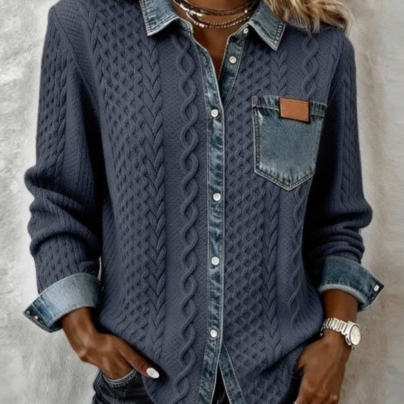 Denim & Knit Fusion Jacket