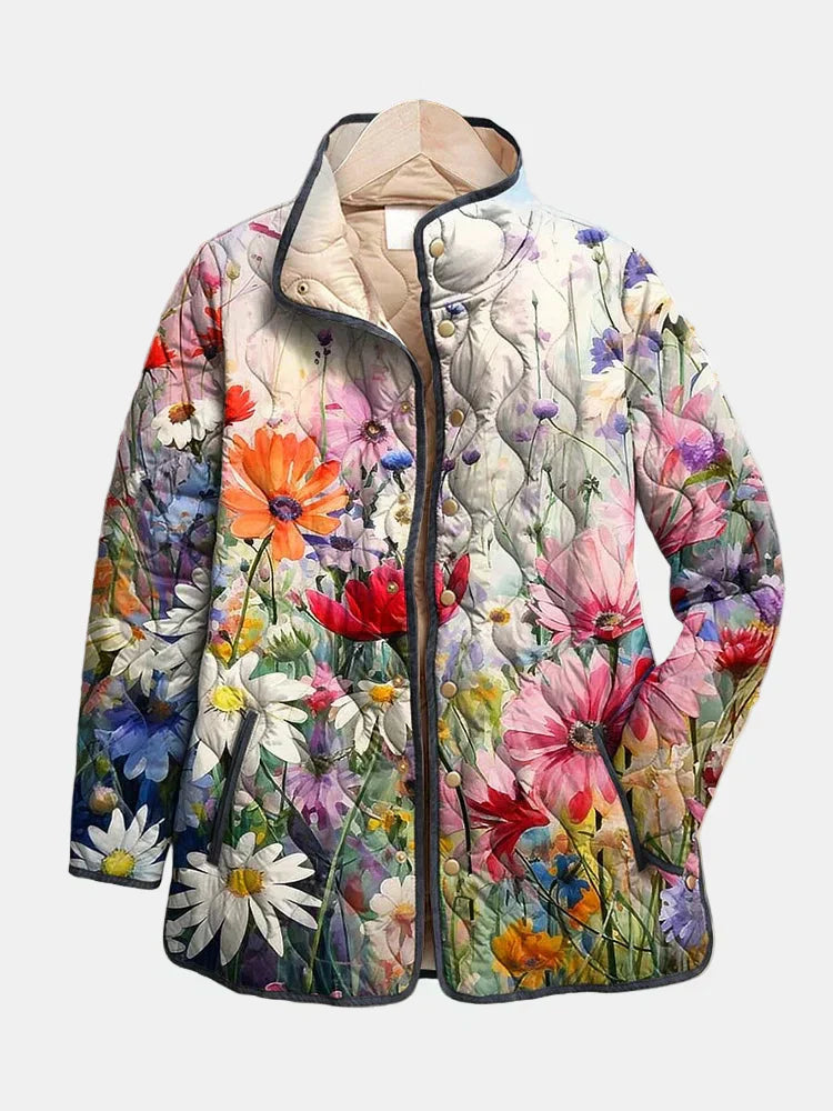 Vintage Charming Floral Quilted Jacket