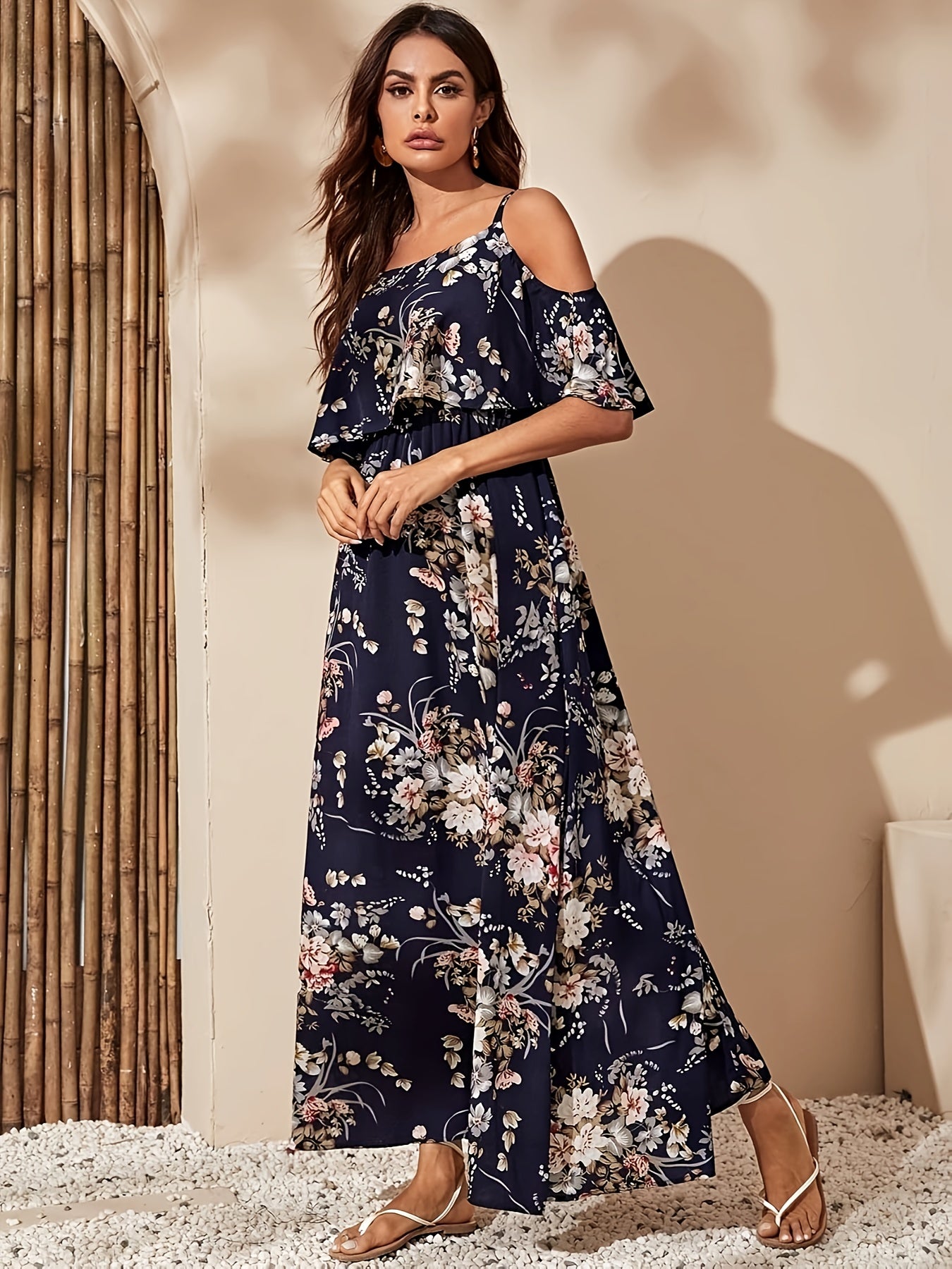 Elegant Floral Long Dress