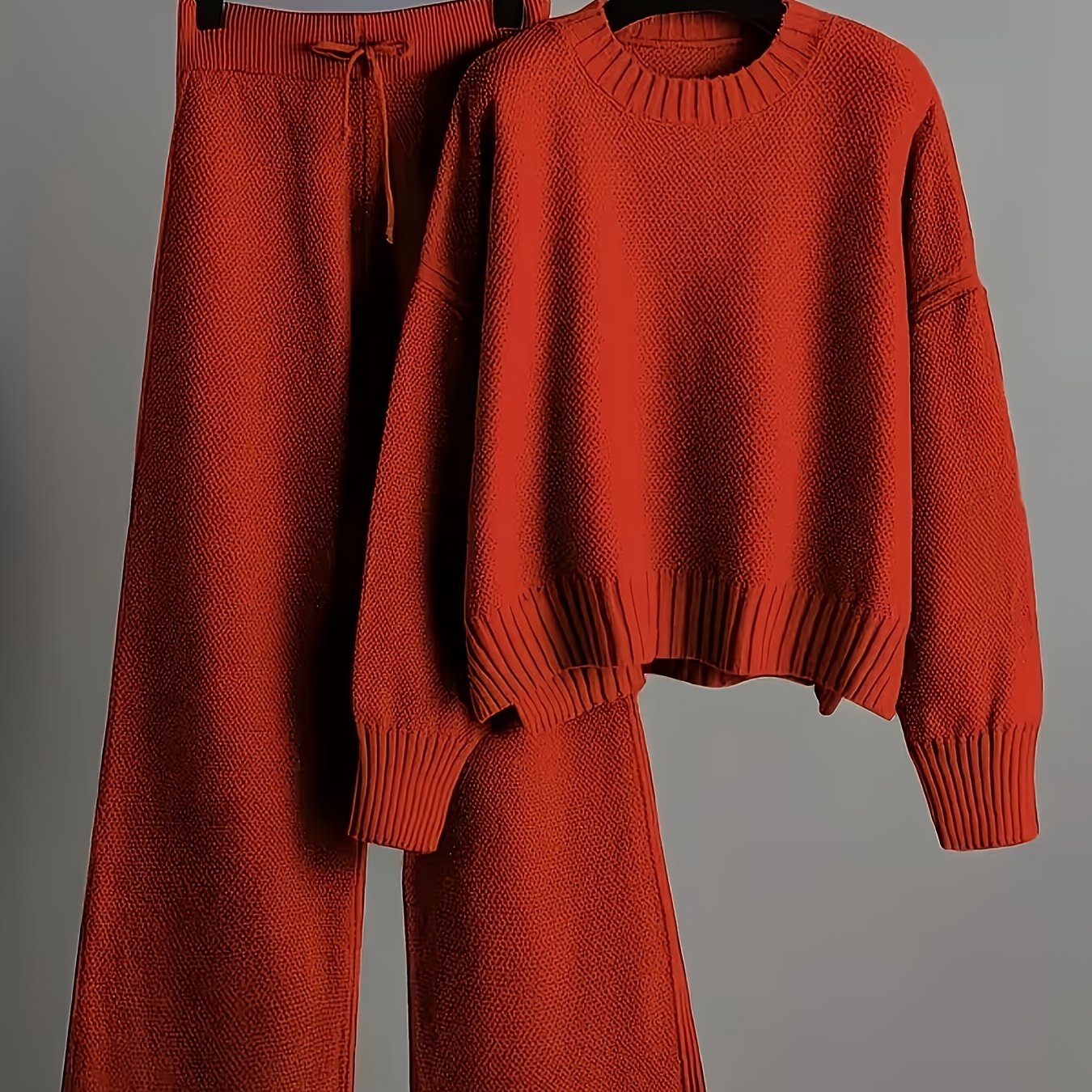Knit Sweater & Wide-Leg Pants Set