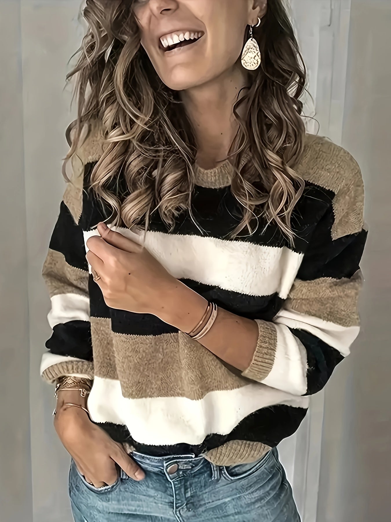 Classic Striped Elegant Knit Sweater