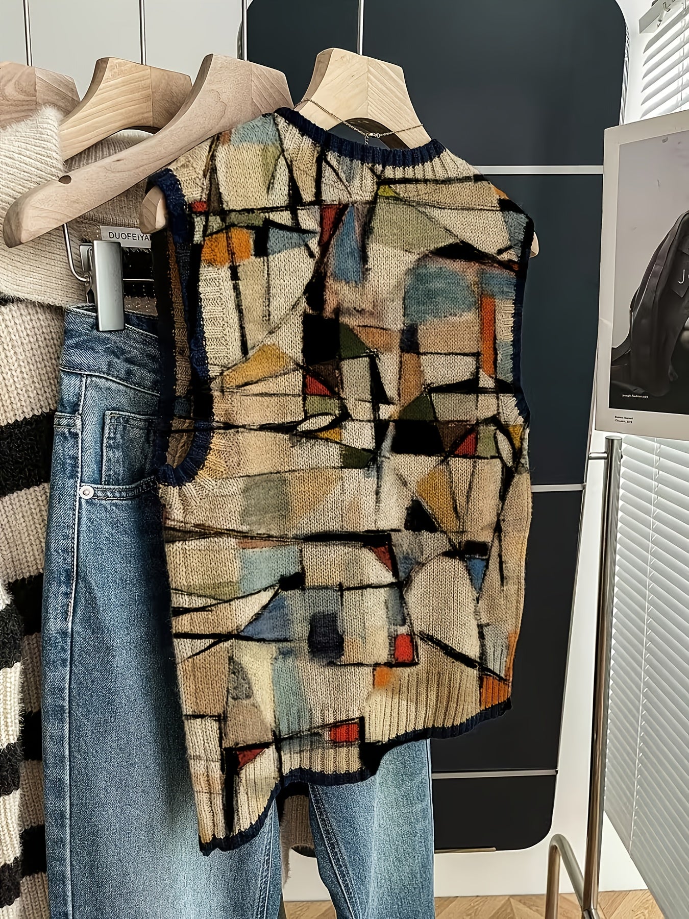 Color Block Crew Neck Vest