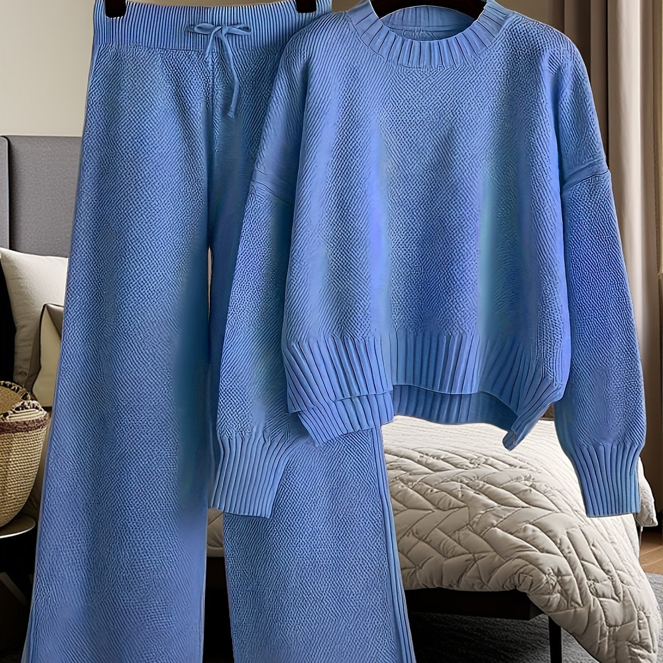 Knit Sweater & Wide-Leg Pants Set