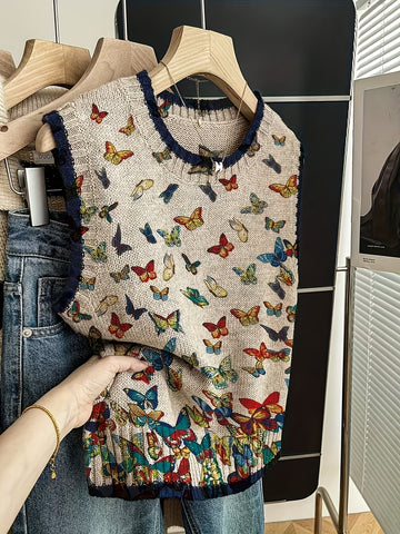 Butterfly Accent Knit Vest