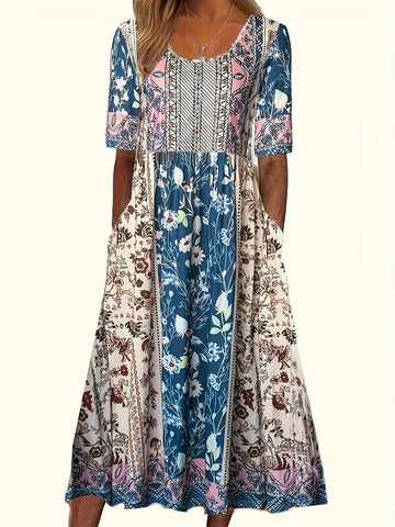 Aria Bohemian Patchwork Maxi Dress