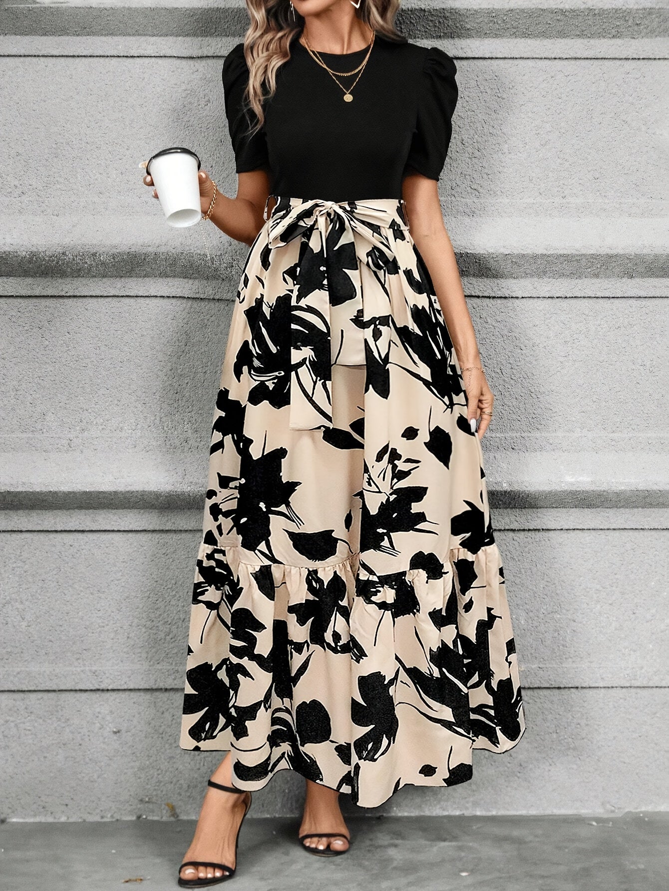Directional Print Dress