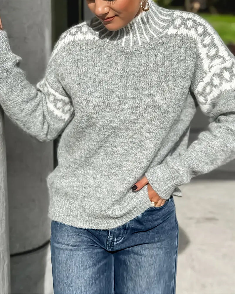 Print Knit Sweater