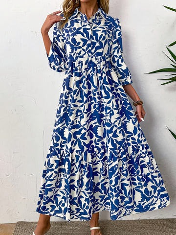 Color Block A-Line Maxi Dress