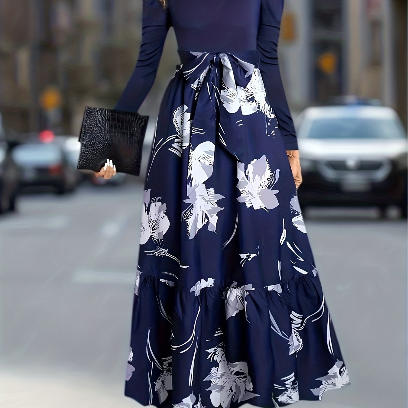 Bohemian Pleated Waist Maxi Dress