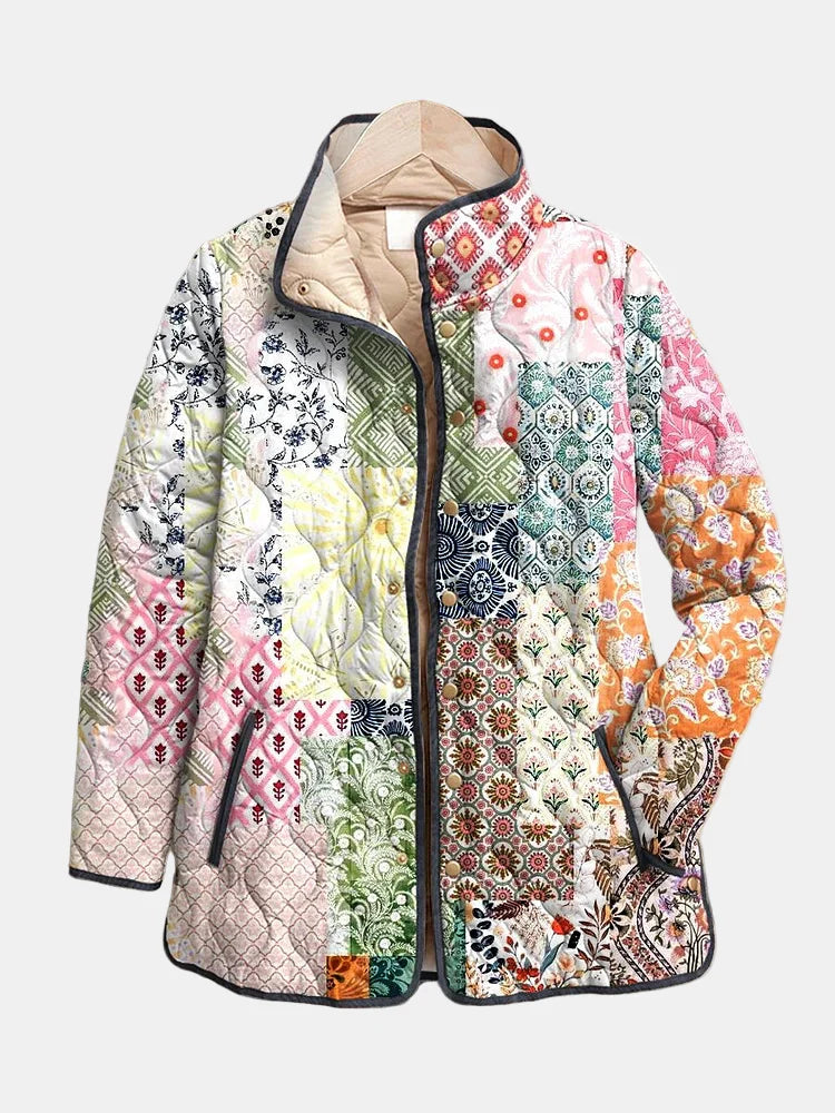 Casual Floral Quilted Jacket