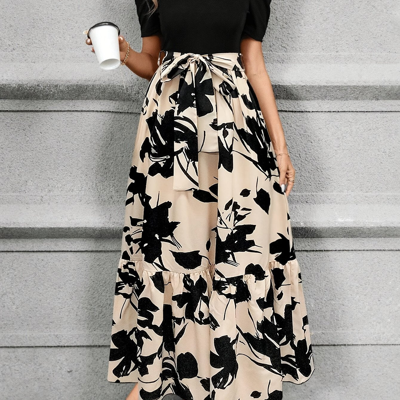 Directional Print Dress