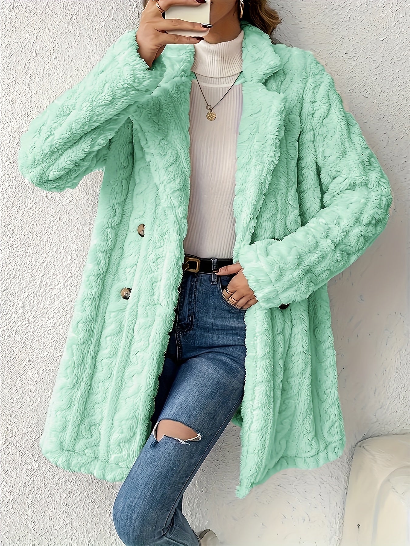Fluffy Trend Wool-Style Coat