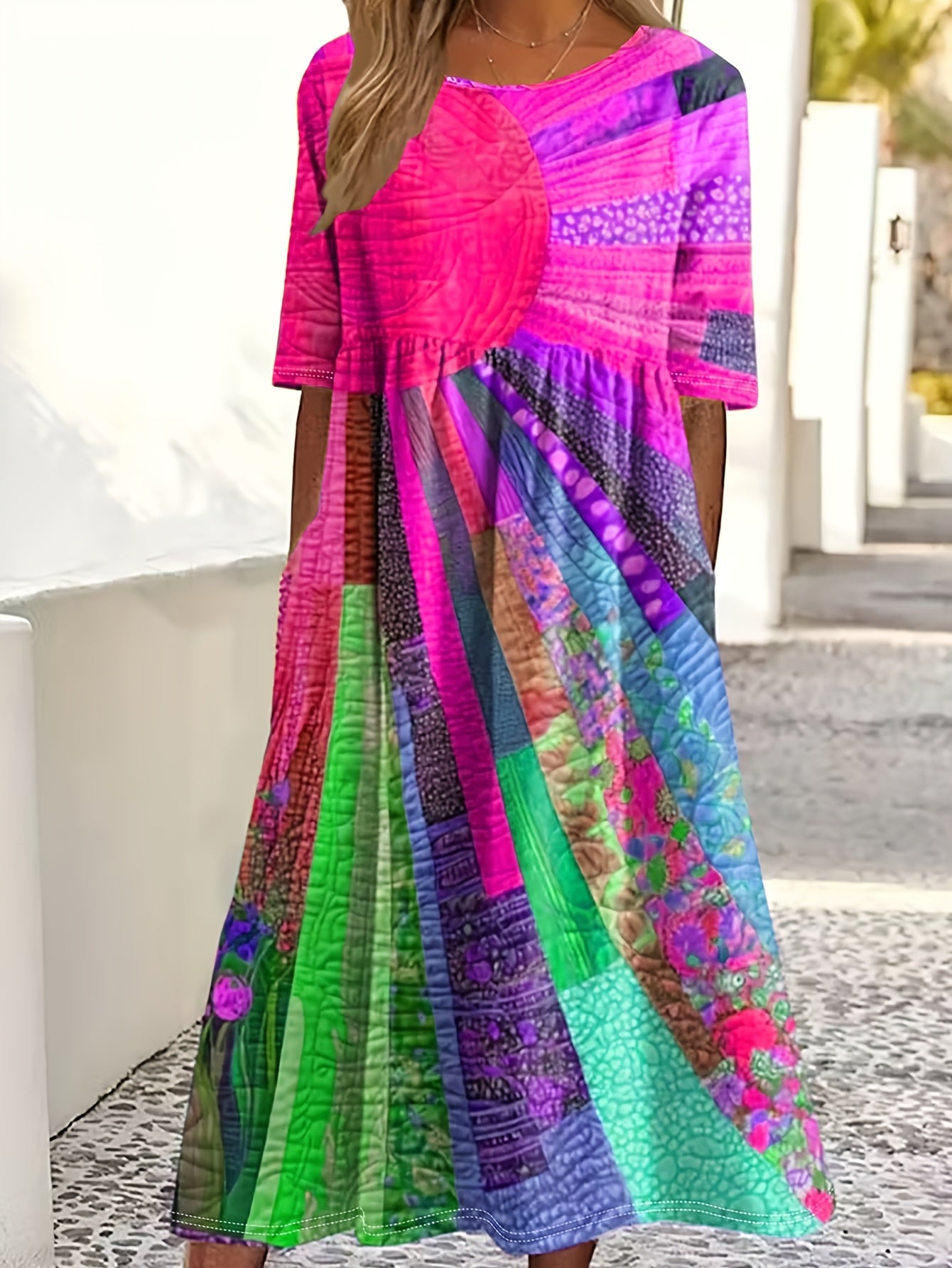 Summer Striped Printed Dress