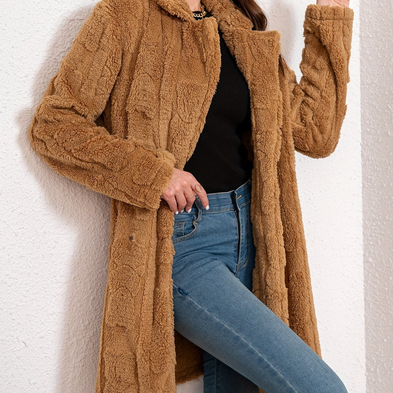 Fluffy Trend Wool-Style Coat