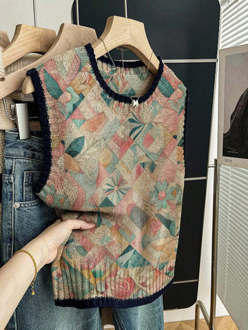 Vintage Gradient Knit Vest
