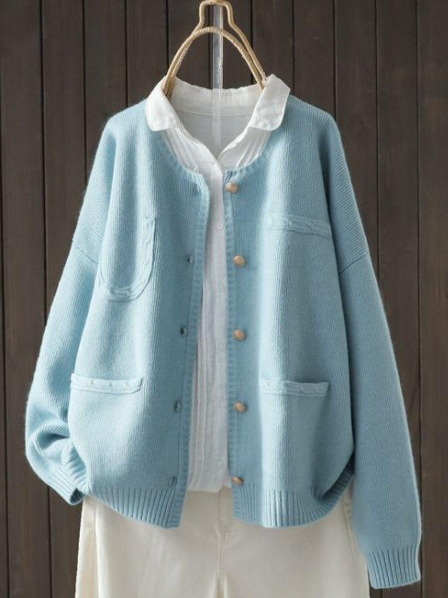 Elegant Blush Knit Cardigan